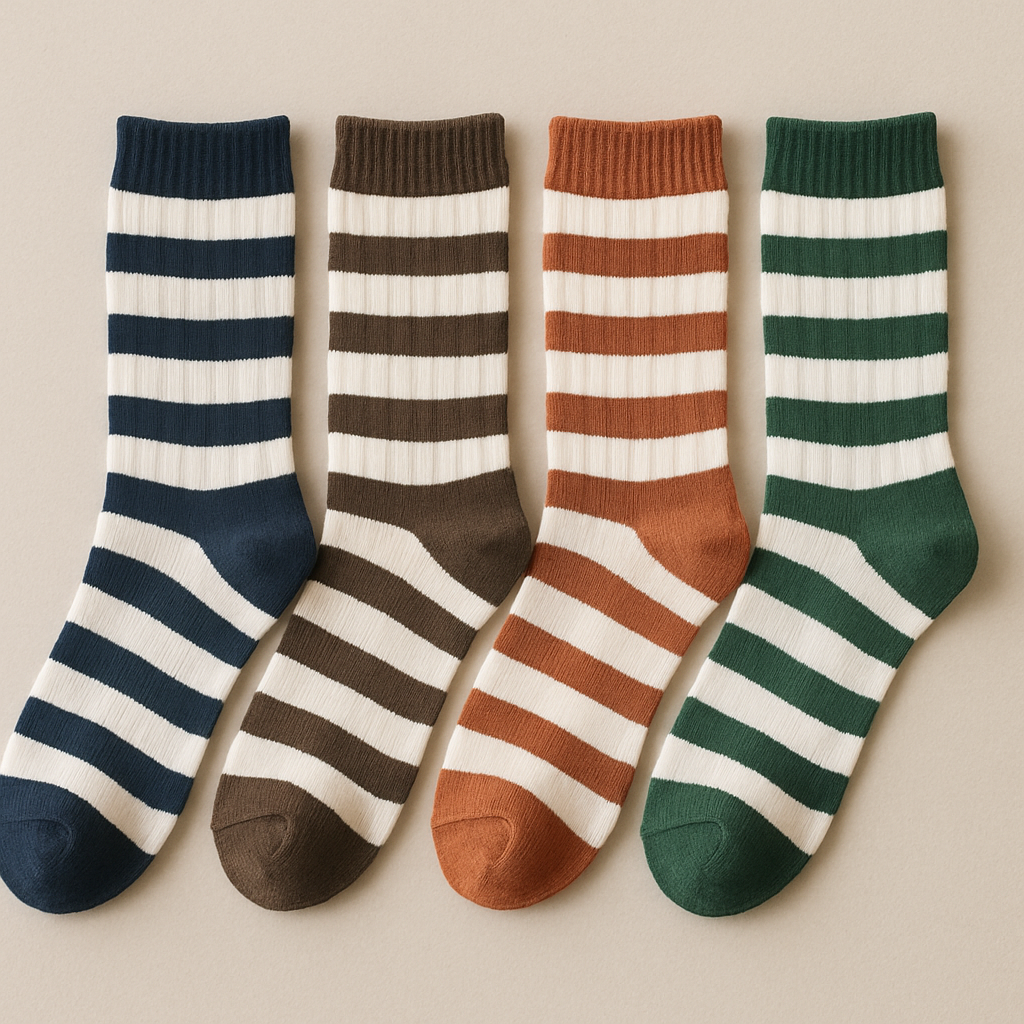 Gestreifte Socken in verschiedenen Farben