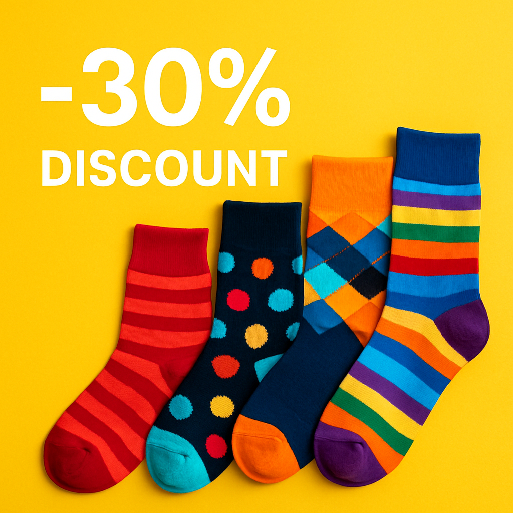 Rabatt auf bunte Socken