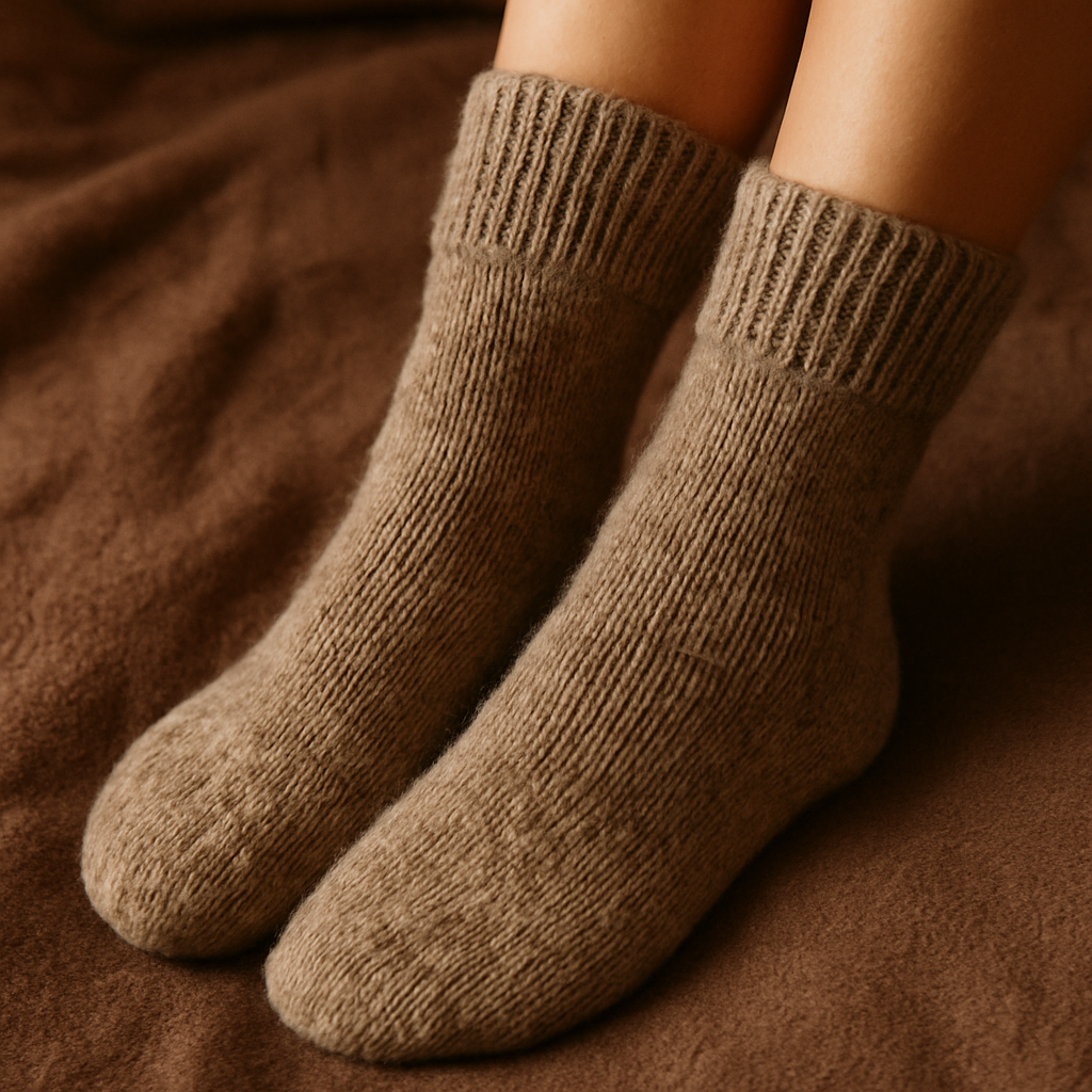 Warme Wollsocken für den Winter